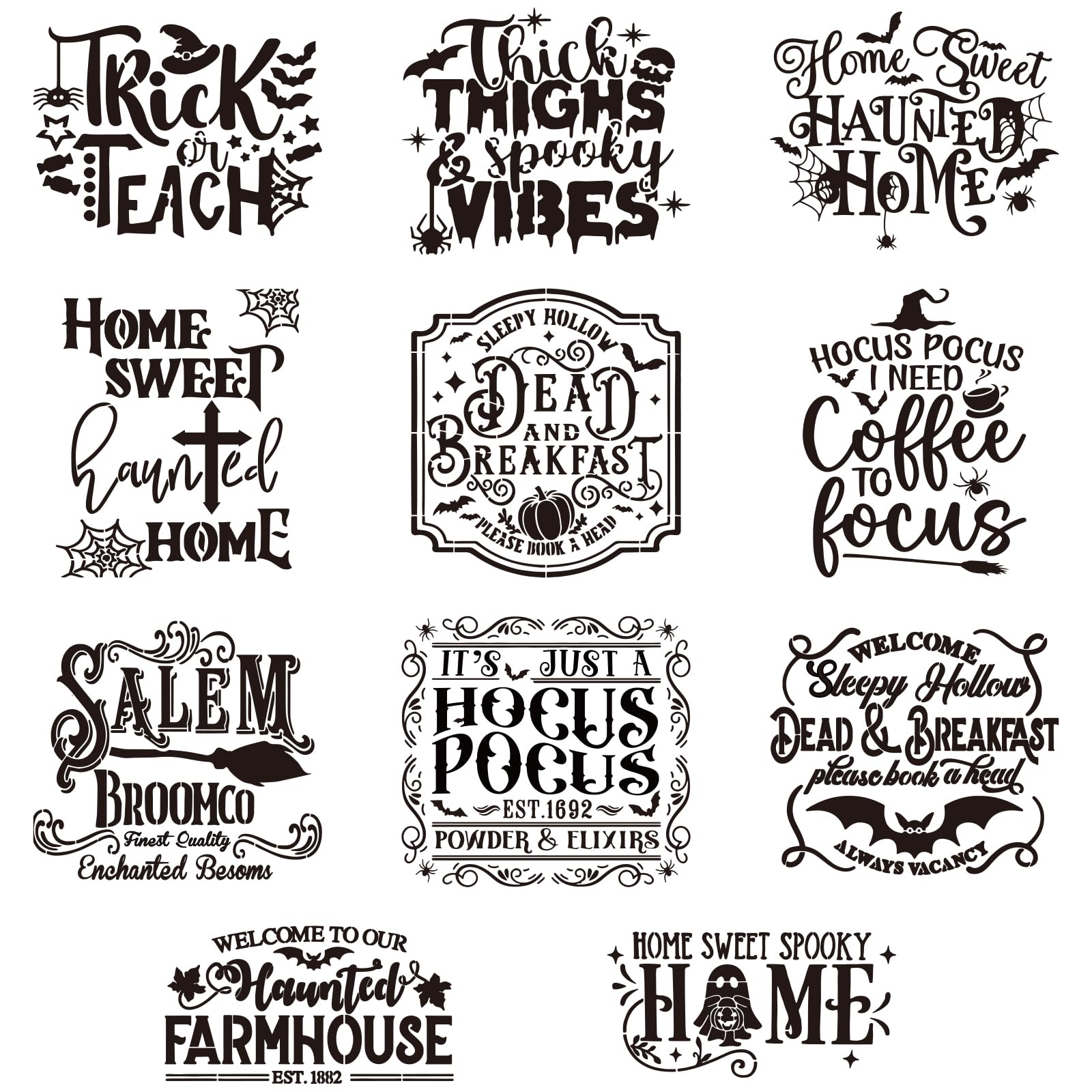 Mots d'Halloween à frotter Whaline transfert facile et précis sur scrapbooking
