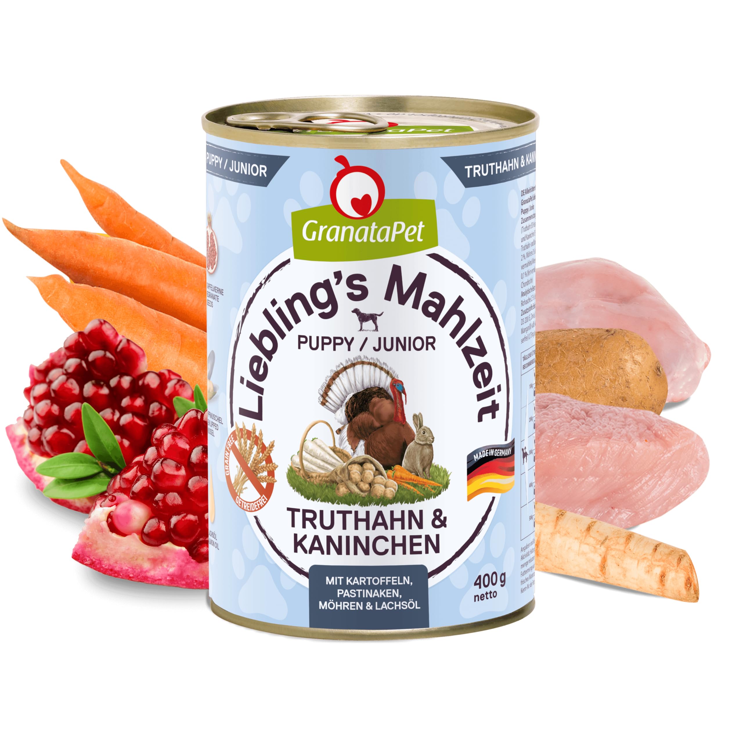 GranataPet Liebling’s Mahlzeit indyk i Królik w puszkach Karma dla Psa 400 g