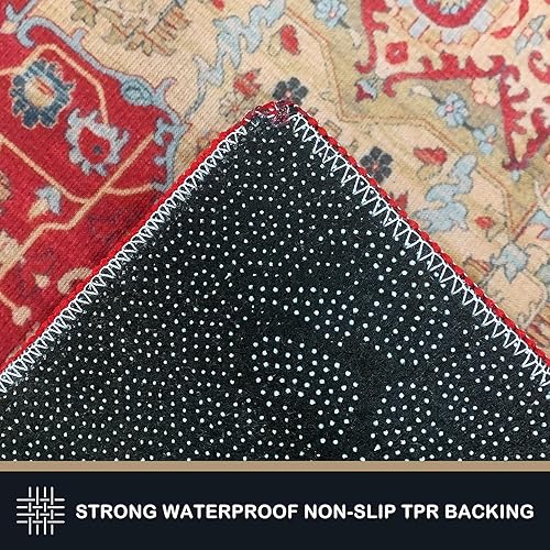 Miniatura 4 de Tapete para puerta interior, antideslizante, lavable a máquina, pequeño persa oriental para puerta principal, entrada, dormitorio, cocina, entrada