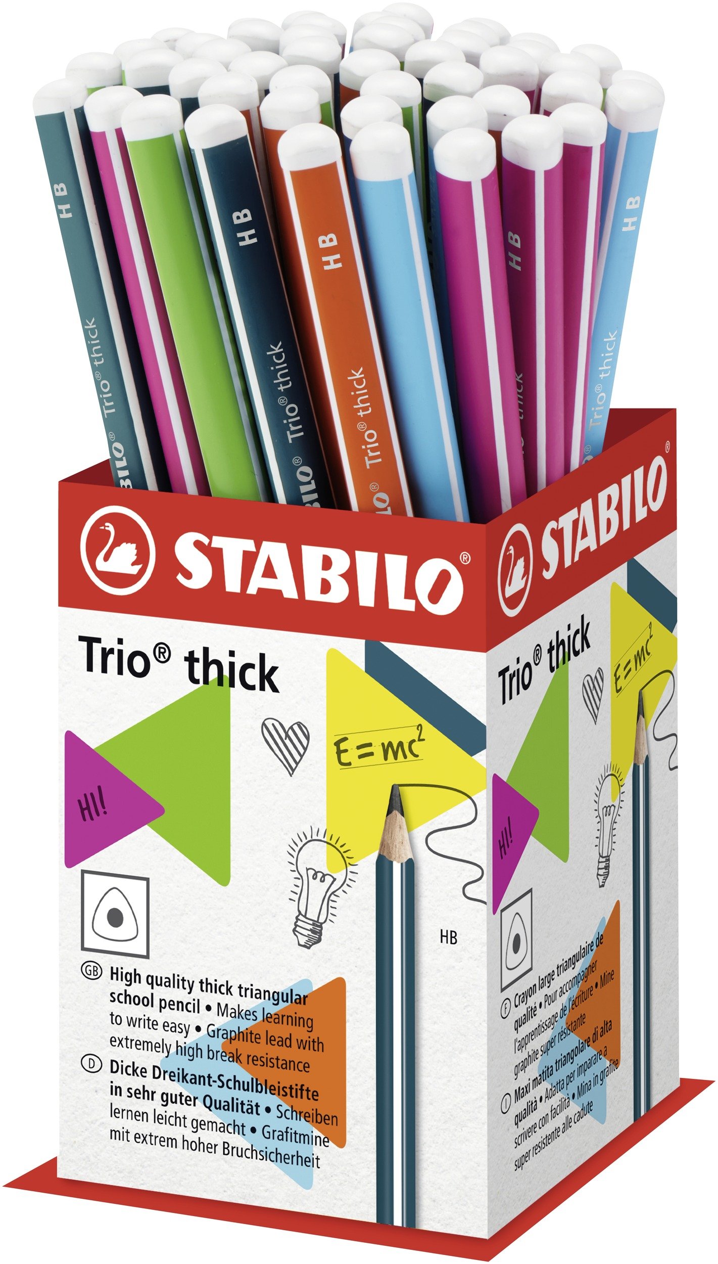 STABILO Trio HB Dick graphit Bleistift – verschiedene Farben (48 Stück)