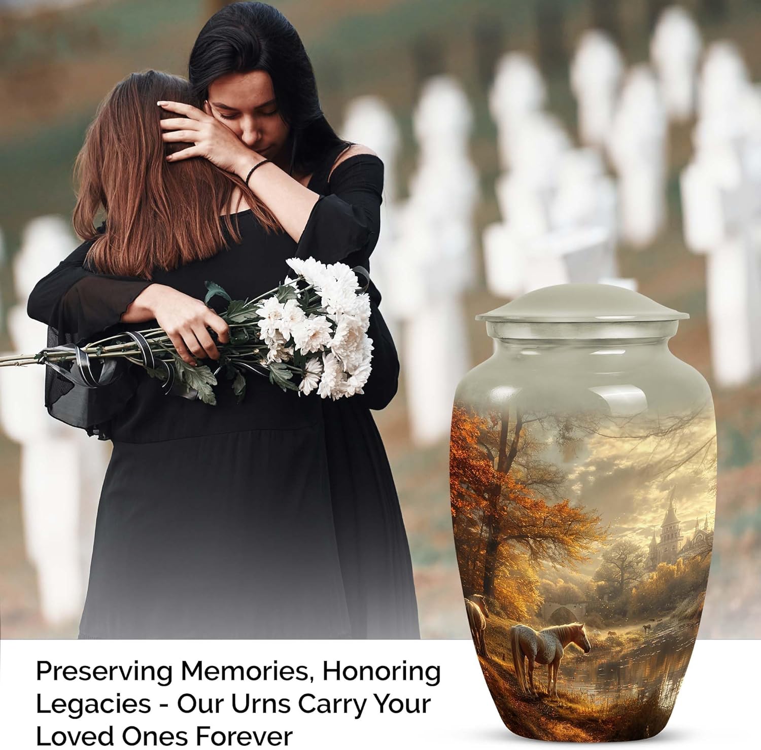 Horse Urn for Ashes - Urn for Men - Large Urns for Human Ashes - Cremation Urns for Women (10 INCH)