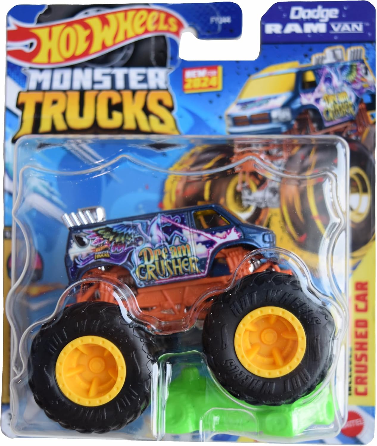 Amazon.com: Hot Wheels Monster Trucks Dodge Ram Van, Freestyle Wreckers ...