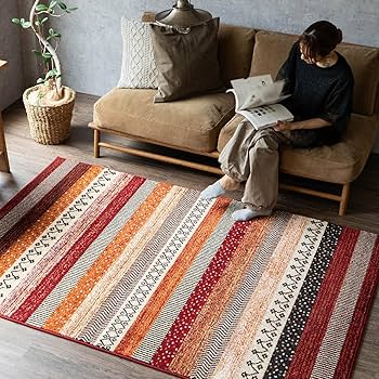 サヤンサヤン　幾何学模様ラグ Amazon | サヤンサヤン 幾何学 ラグ マット インドキリム