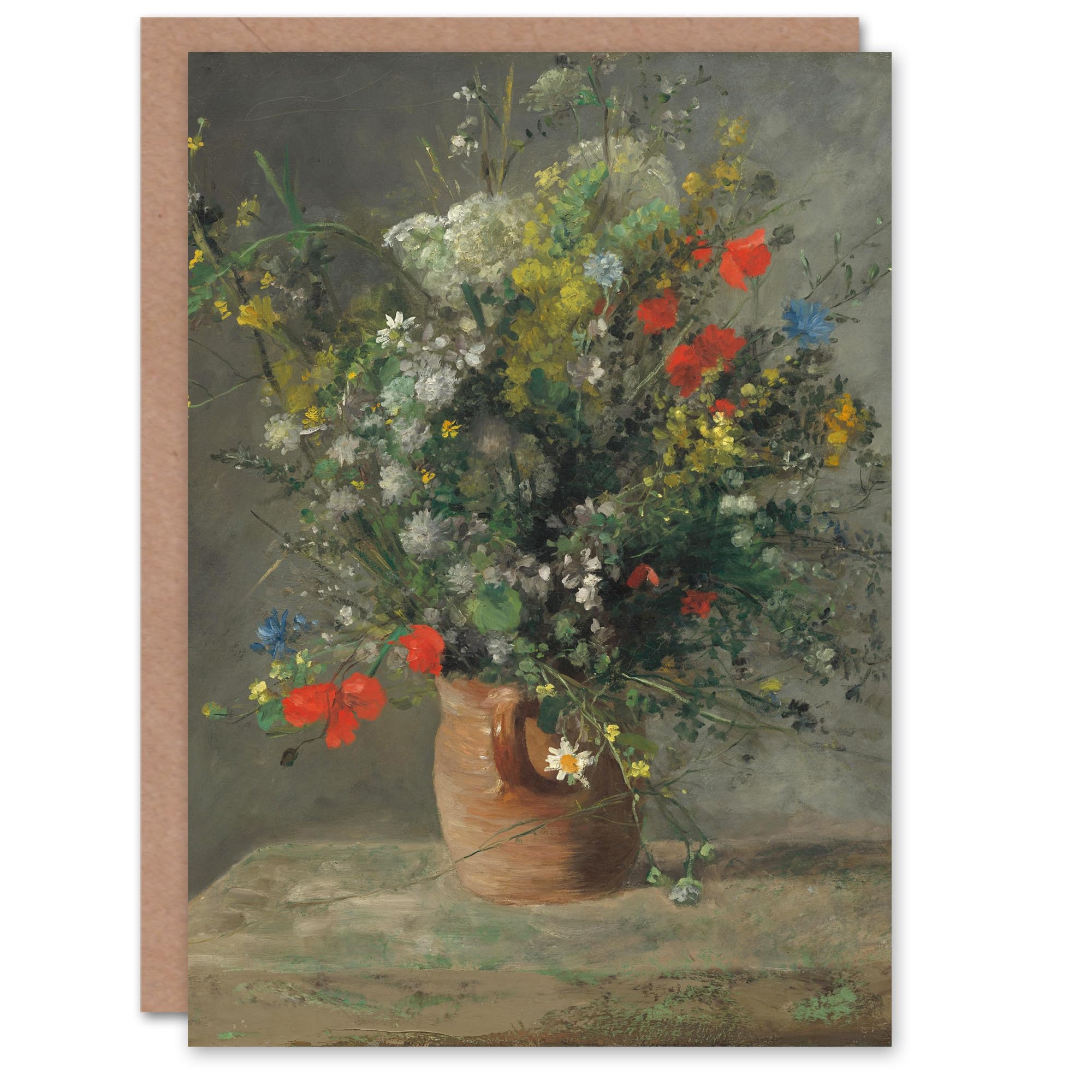 Artery8 Pierre Auguste Renoir Art Card Wildflowers in a Vase
