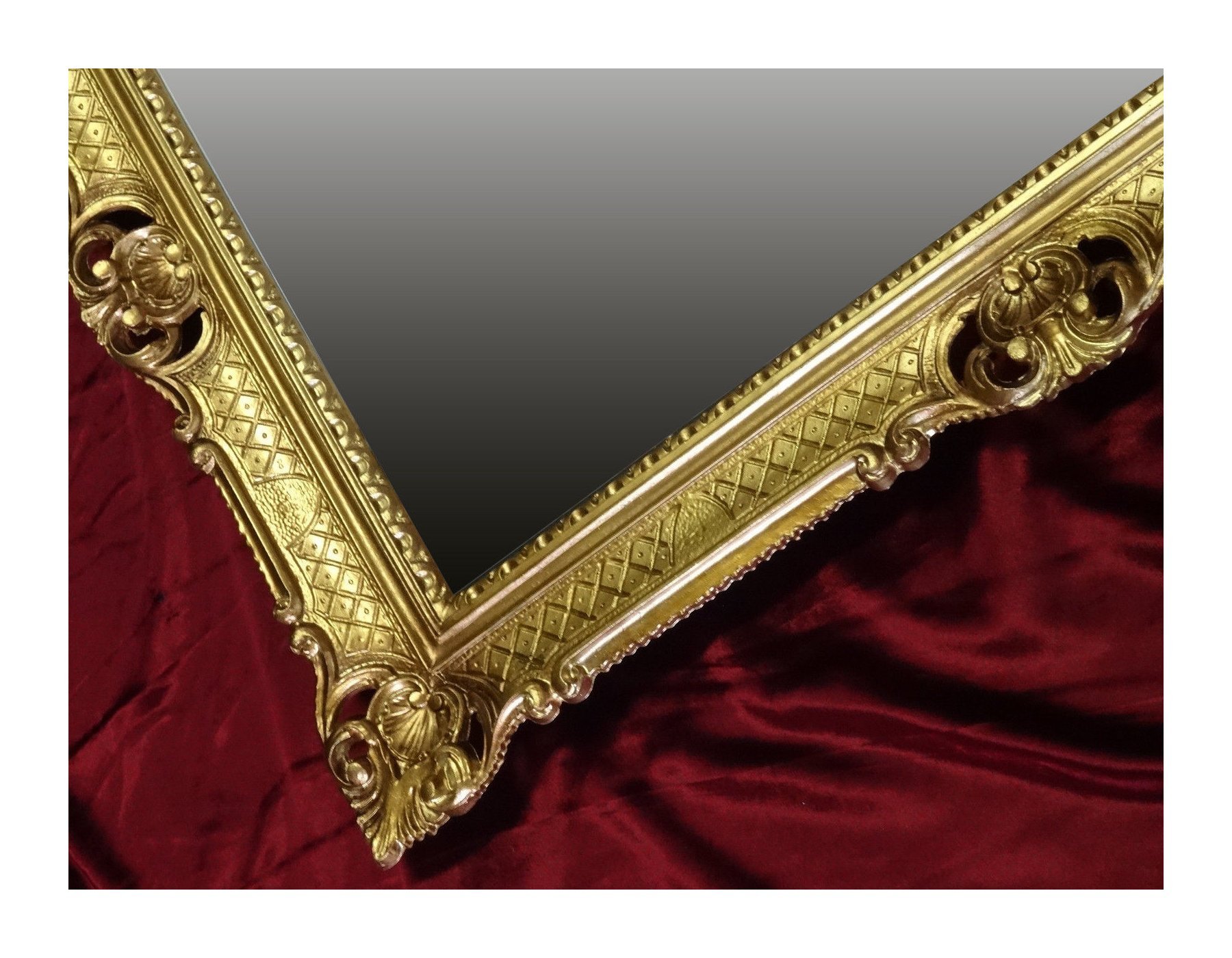 Miroir mural - Style baroque - Doré - 90 x 70 cm