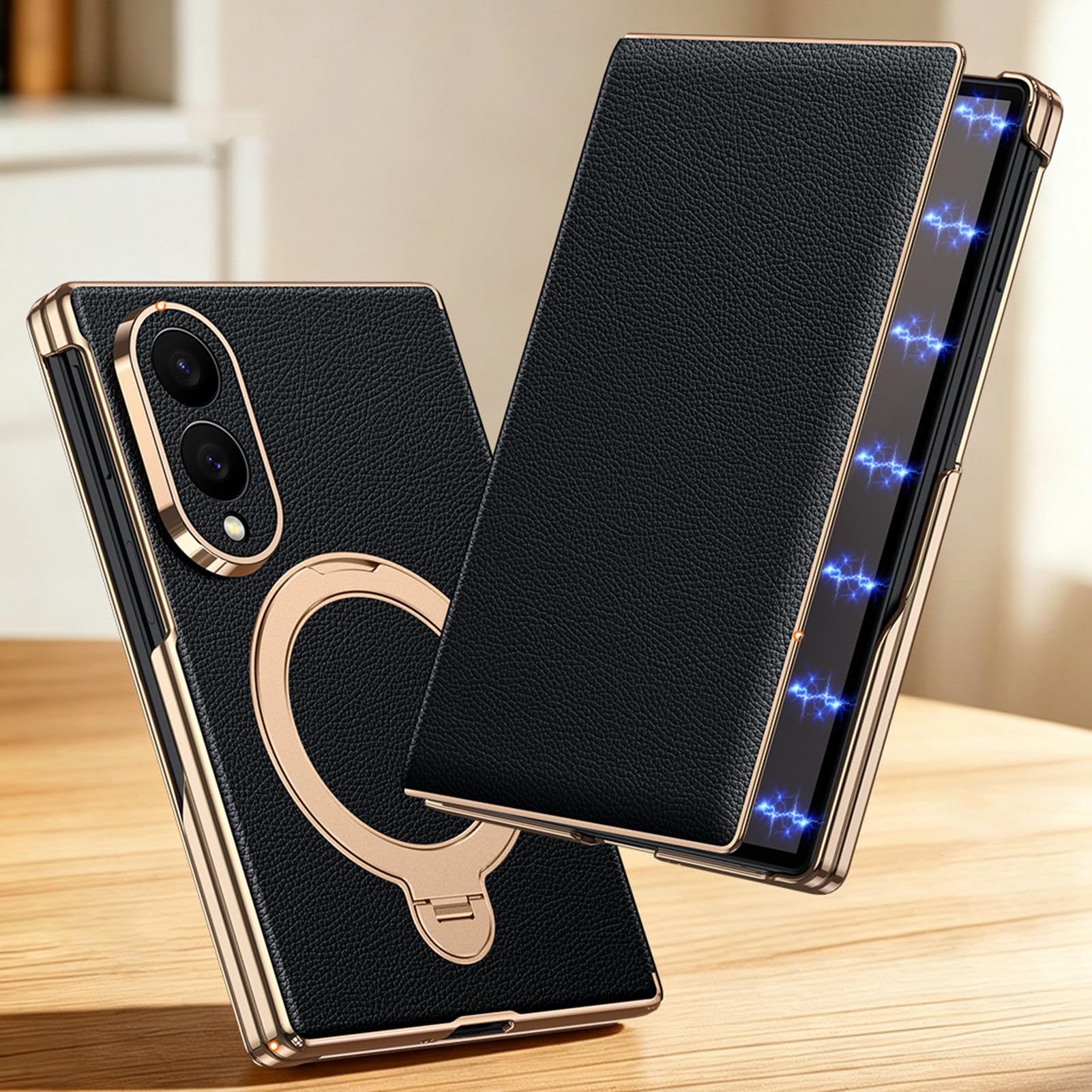 Custodia in vera pelle per Samsung Galaxy Z Fold8 Ultra, placcatura a libro