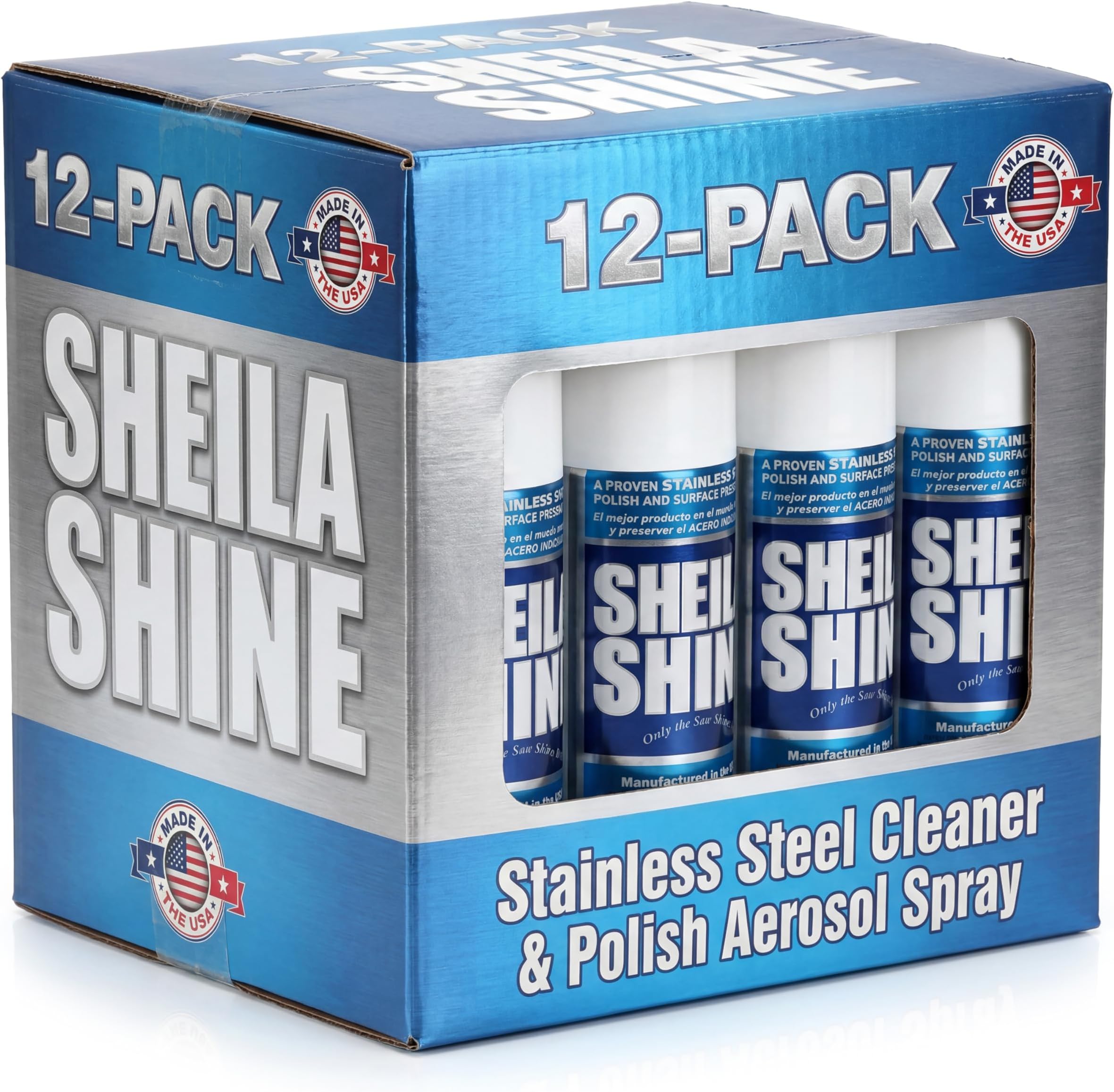 12 x 10oz Stainless Steel Cleaner and Polish - Cleans, Polishes & Protects Kitchen Appliances, Refrigerators, Sinks, Ovens & Grills - Residue & Streak Free Shine - Stainless Steel Cleaner for Sink