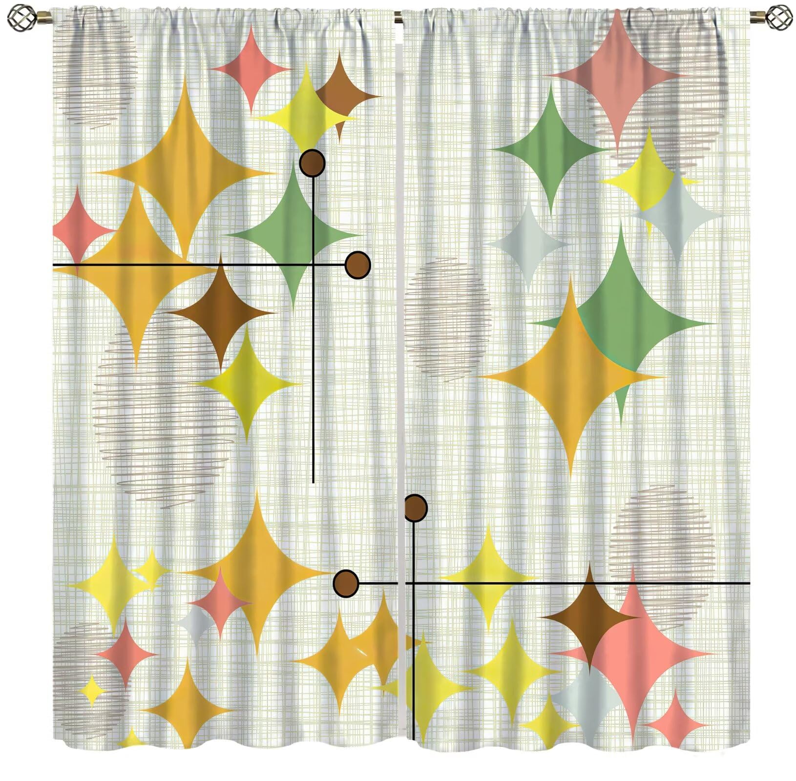 Amazon.com: XBDDZSW Mid Century Kitchen Curtains Aesthetic Abstract ...