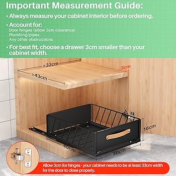 NAYAHOSE Pull Out Cabinet Organiser, Extendable Large Slide