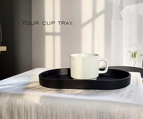 Miniatura 5 de Bandeja pequeña negra (10 pulgadas), bandeja ovalada para encimera de cocina, artículos de tocador de baño, organizador de encimera, accesorio de