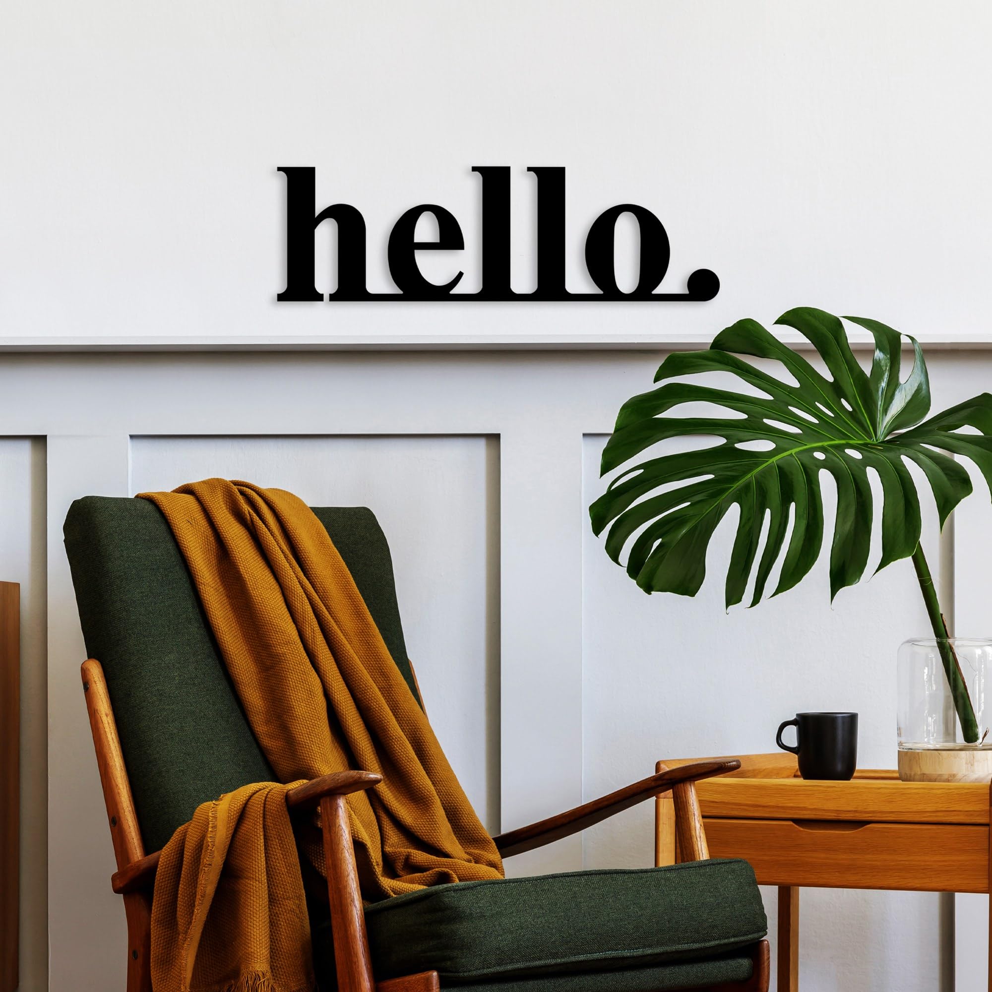 Stylish Black Decorative Metal Wall Accessory, 70 x 21 cm, 100% Metal (1.5 mm Thick), Easy Wall Mounting, Perfect for Modern Home Decor