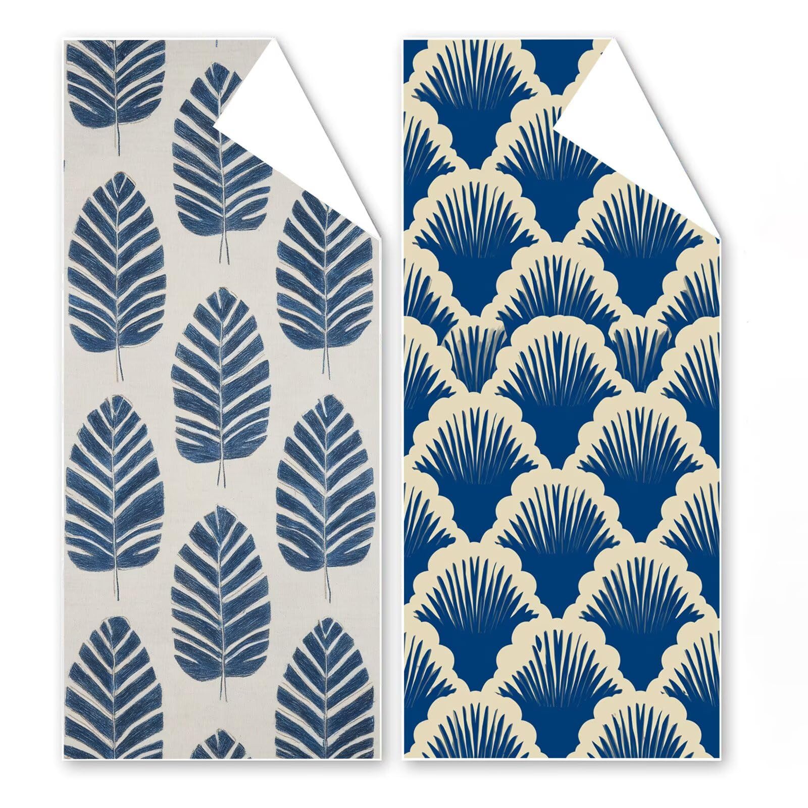 Telo Mare Microfibra 80x160 cm Telo Mare Grande, Asciugamano Palestra Assorbente Asciugatura Rapida, Asciugamano Mare Antisabbi, Compatto Stuoia Spiaggia per Piscina, Viaggio 2 Set- Blu Retrò G1-860