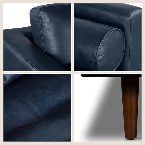 Vista 7 de Poly and Bark - Otomano de napa Azul medianoche