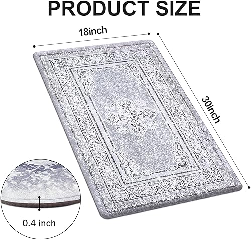Miniatura 2 de ASPMIZ Tapete de cocina antifatiga, tapete de cocina de granja, antideslizante, lavable, bohemio, acolchado, tapete de cocina para piso, tapete