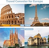 Vista 6 de ANTPO - Convertidor de voltaje de 220 V a 110 V de EE. UU. a Europa con 2 puertos USB, 2 USB C PD 20 W, 2 salidas de CA convertidor de viaje