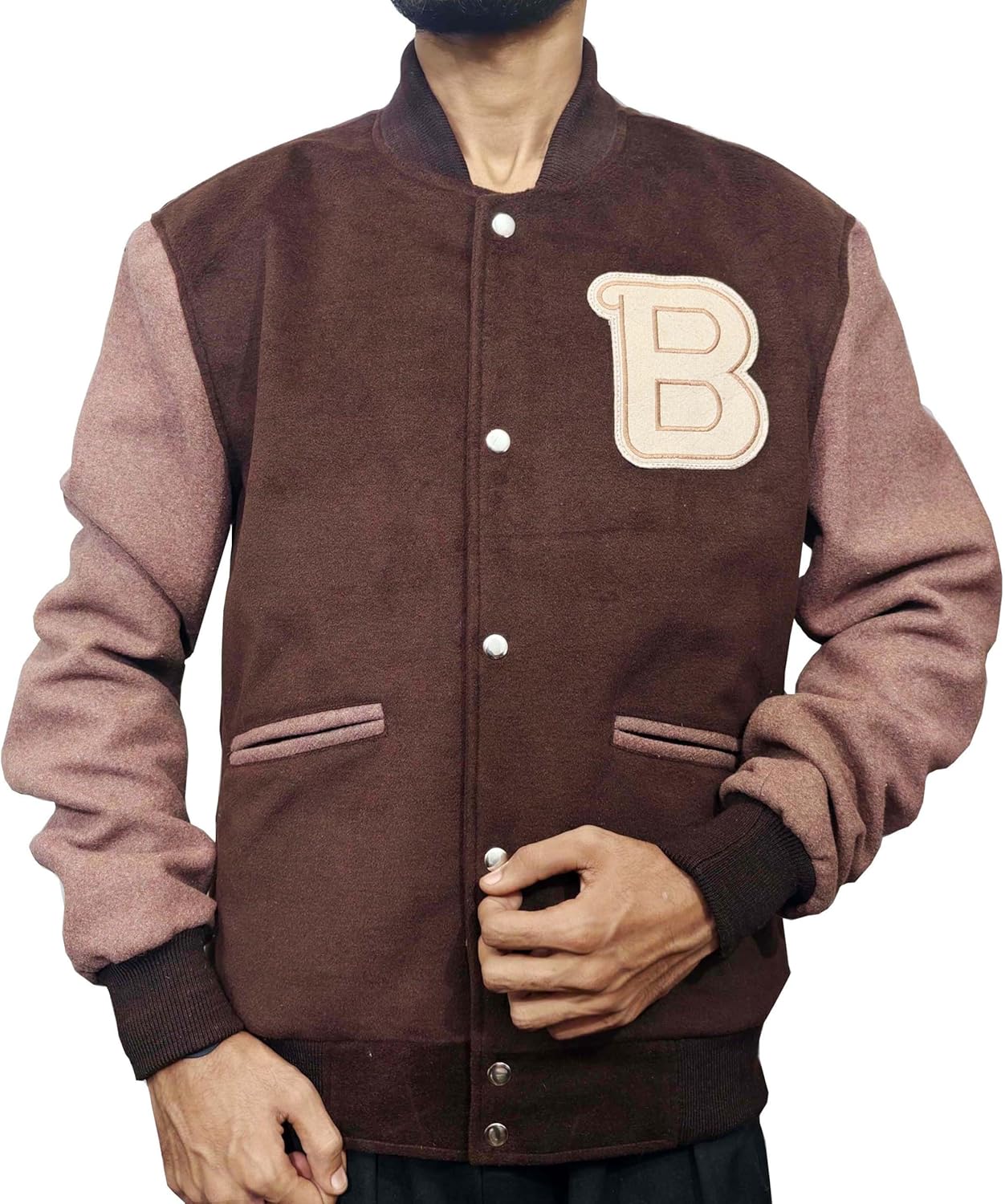 MUKHTALIF Mens Varsity Letterman Fashion Wool Bomber Slim Fit Casual Warm Boys College Baseball Jacket