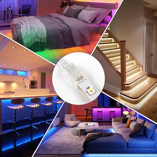 Miniatura 8 de RGBZONE 10 piezas de conectores de tira de LED de 3 pines de 8 mm sin soldadura ni huecos, conector de tira a cable rápido, universal para tiras de