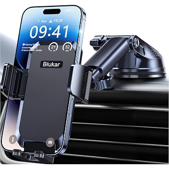 Blukar Mobile Phone Holder Car [Upgrade Suction Cup] Mobile Phone Holder | 360&deg; rotatable car mobile phone holder for dashboa