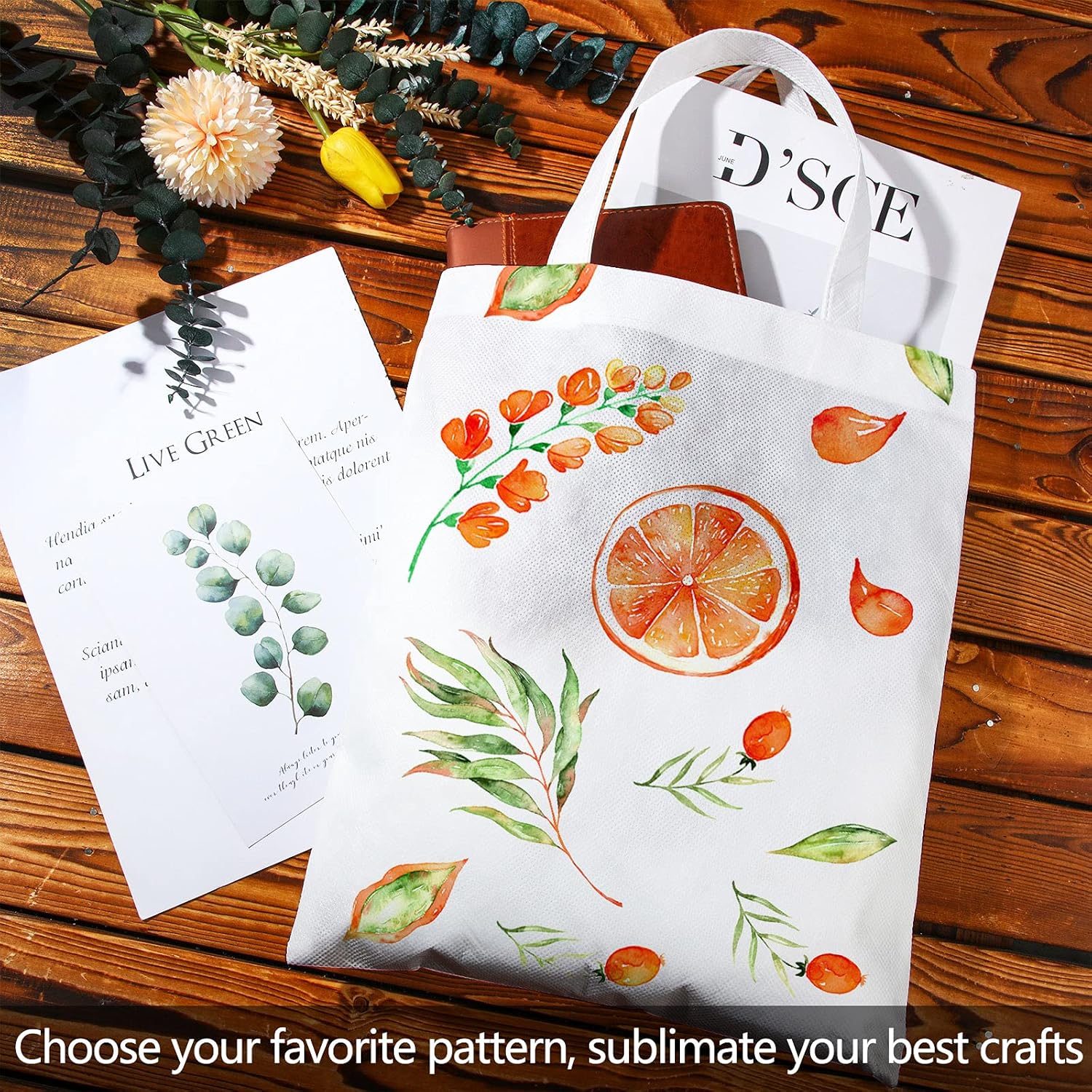 8 Pieces Sublimation Tote Bags Sublimation Blank Canvas