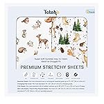 TotAha Premium Soft Graco Pack n Play Sheets Fitted, Super Stretchy Jersey Knit Mini Crib Sheets Fitted, Silky Comfort Pack and Play Mattress Sheets, 2 Pack (Forest Animals)