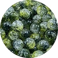 Vista 1 de 300 piezas de cuentas acrílicas con efecto de grieta de 8 mm, cuentas redondas de cristal acrílico para hacer joyas, pulseras, collares