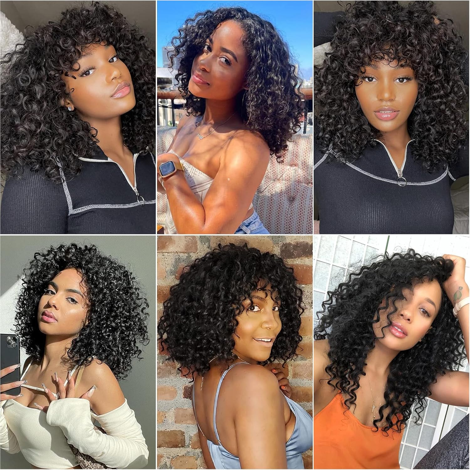 GoGo Curl Crochet Hair for Women Water Wave Curly Crochet Hair Wavy Human Hair Deep Wave Beach Curl Crochet Synthetic Hair Extensions (12 inch(Pack of 6), 1B Natural Black)
