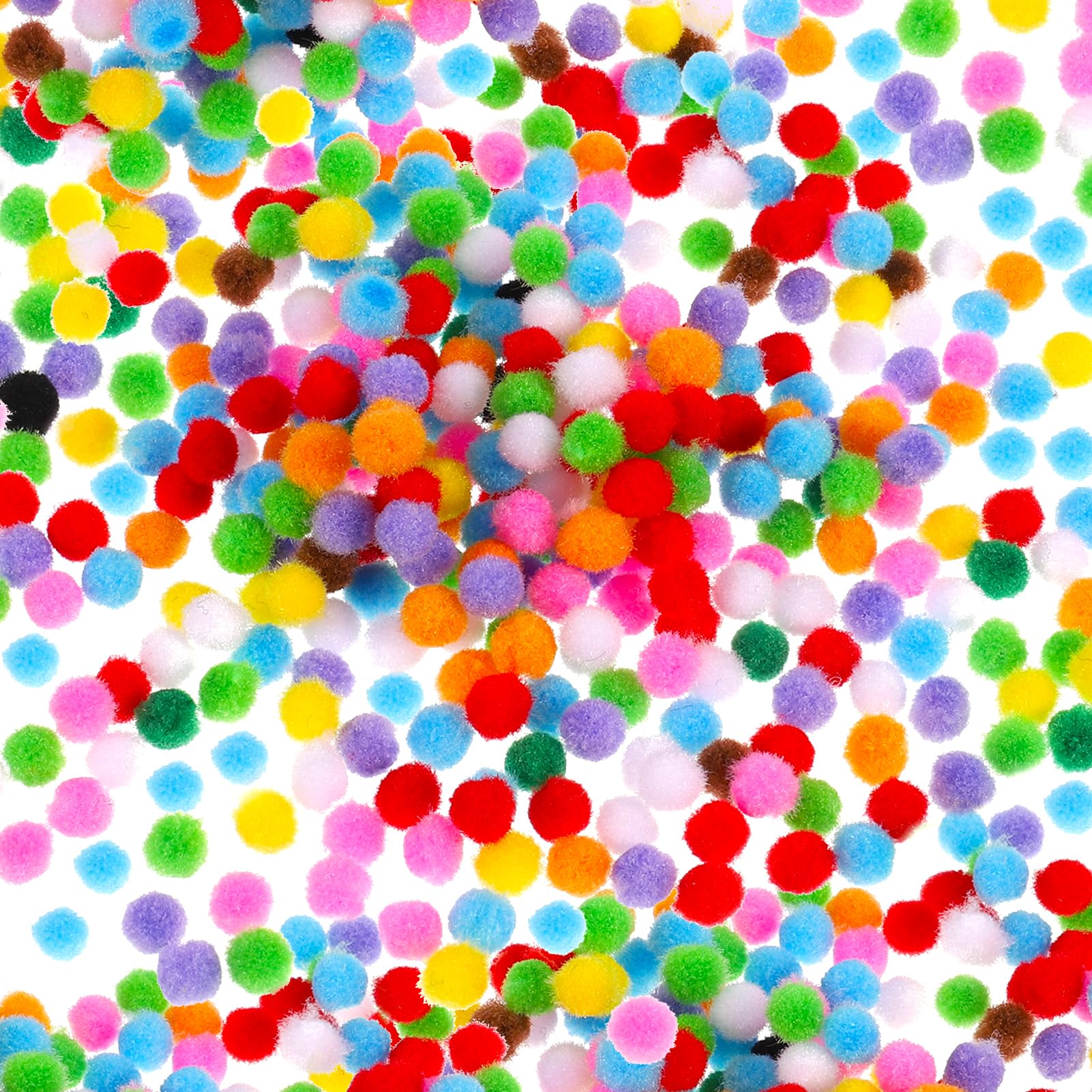 metagio Pack of 1000 Pompoms for Crafts, 8 mm Mini Pom Poms for Craft Making, Colourful Pompoms Balls for Easter DIY Creative Craft Decorations