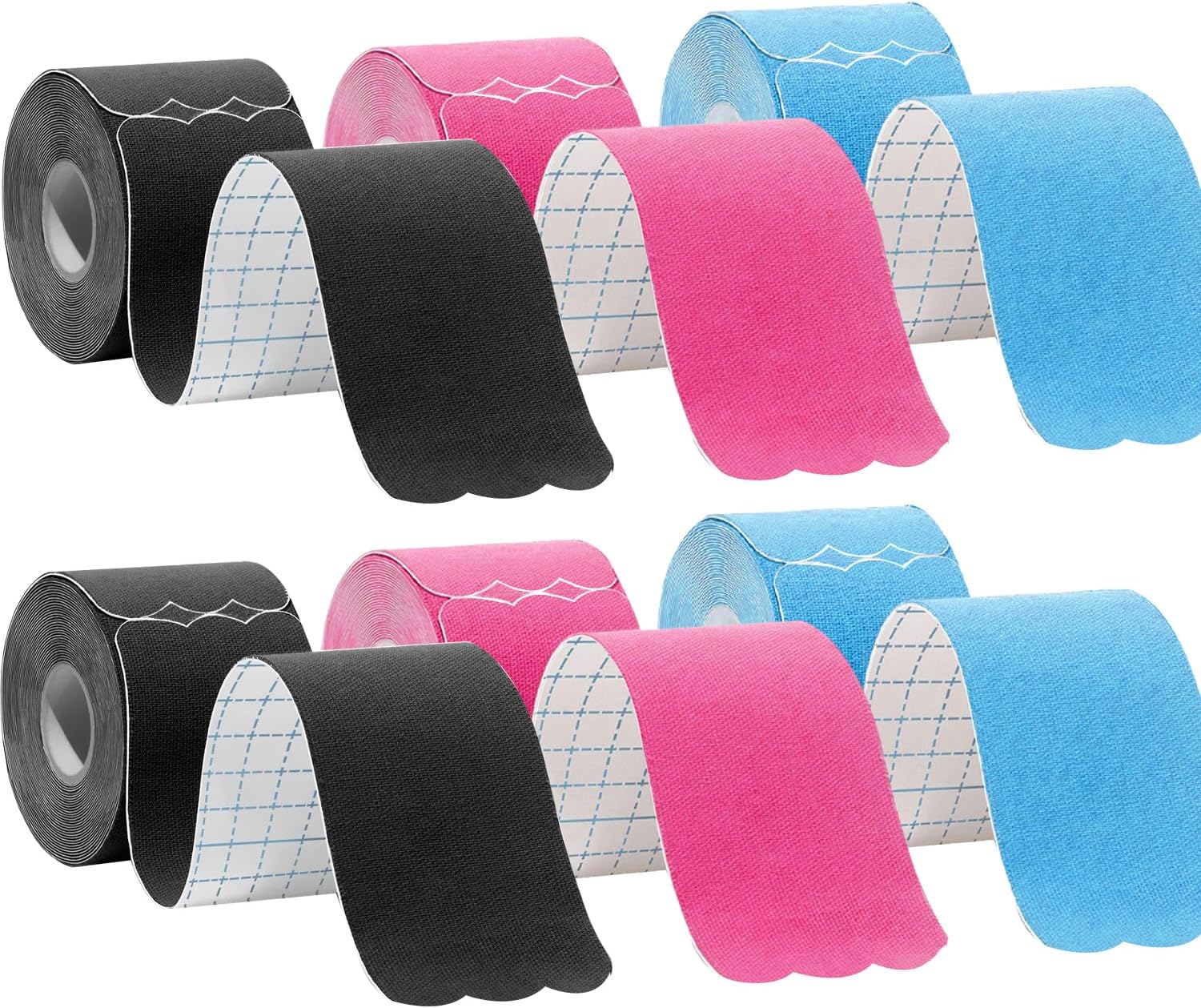 Kinesiology Tape Pro Athletic Sports Waterproof Breathable Latex Free Tape for Ankle Wrists Knees Elastic Running Tennis Swimming Football Sports Activities Tapes (6 Pack, Mixed Color)