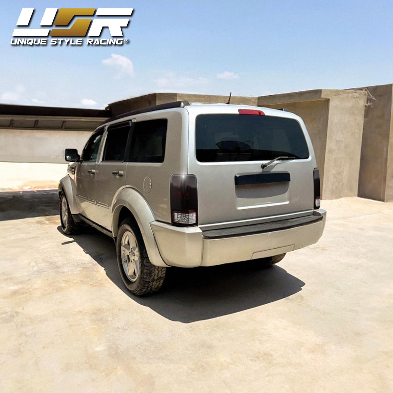 USR 07-11 Nitro Tail Light – Pair of Tail Lamps (Left + Right) - Compatible with 2007-2011 Dodge Nitro - All Models (DARK SMOKED RED TAIL LIGHTS/Plug & Play Ready)