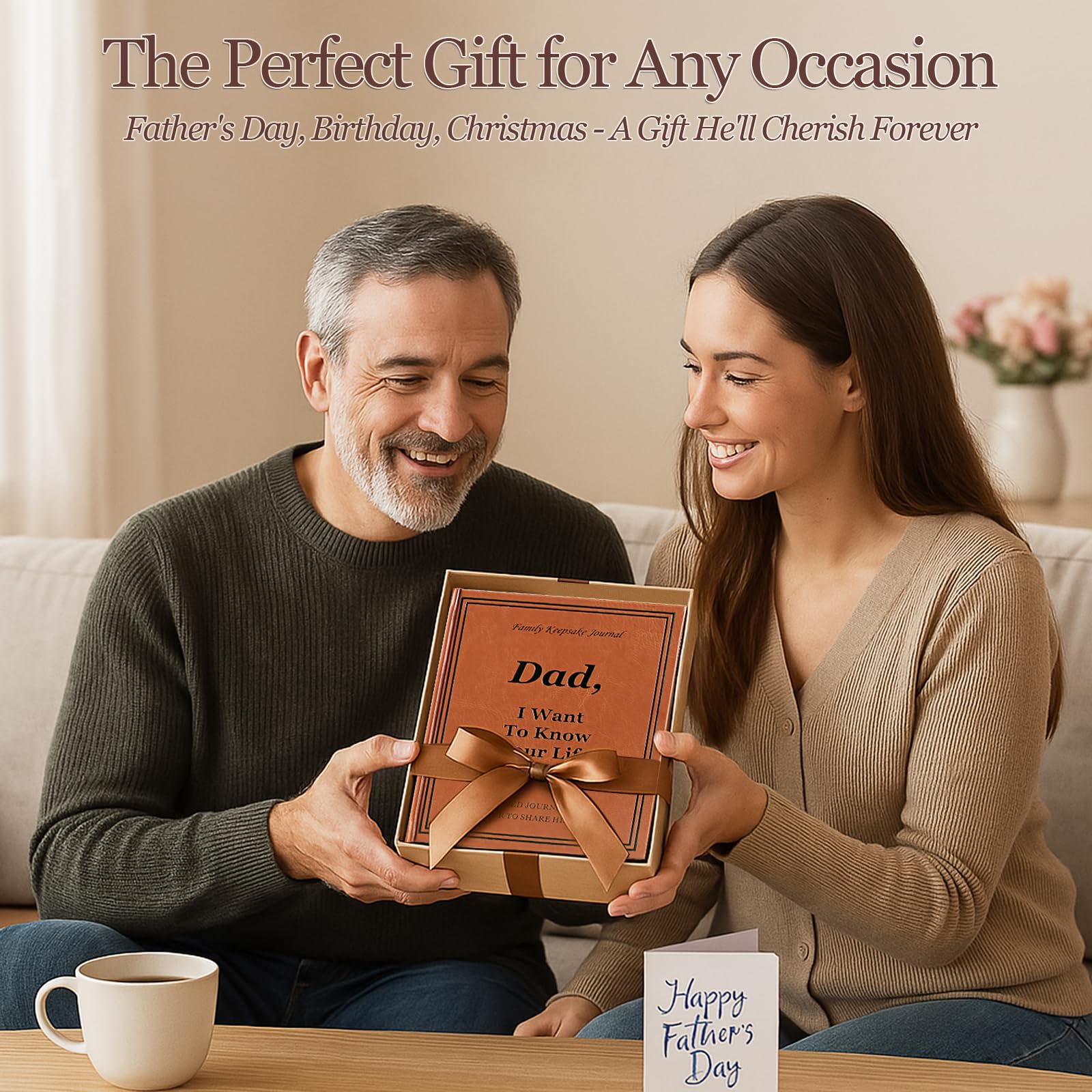 Dad I Want to Know Your Life Story Journal, Leder-Hardcover-Buch mit 250+ Fragen für Vater, um seine Reise und Erinnerungen zu teilen, Geschenke für Vater, Geburtstag, Vatertag, Weihnachten