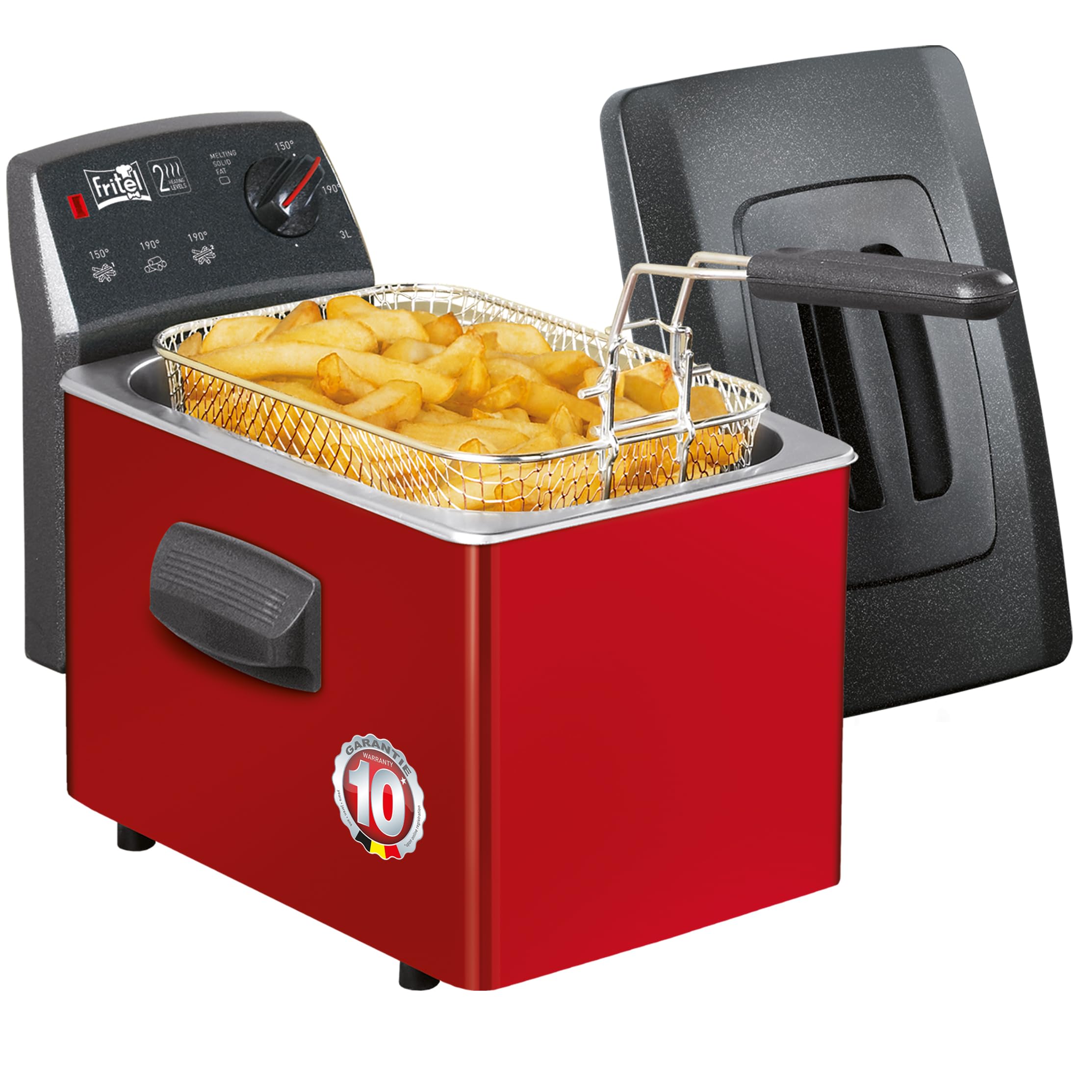 Fritel Turbo SF 4153 Freidora/Freidora - 3L-2200W - 2 a 4 personas - Tapa de plástico (rojo)