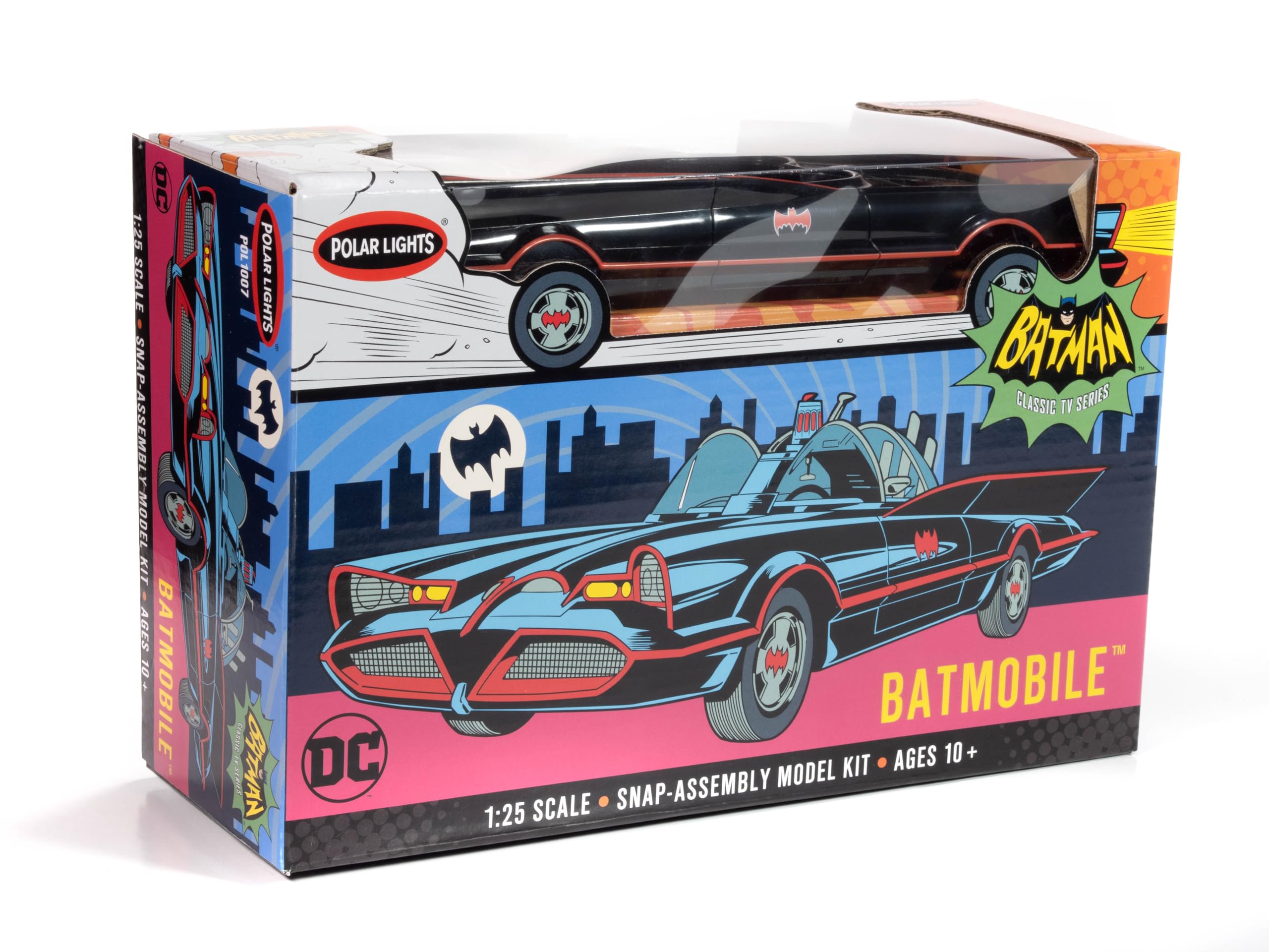 Polar Lights 1966 TV Batmobile Model Kit 1:25 Scale – SNAP Together, Pre-Painted Body, No Glue or Paint Needed