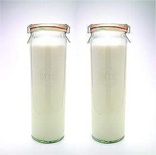Weck Canning Jars - Weck Jars made of Transparent Glass - Eco-Friendly Canning Jar - Storage for Food, Yogurt and Jelly wi...