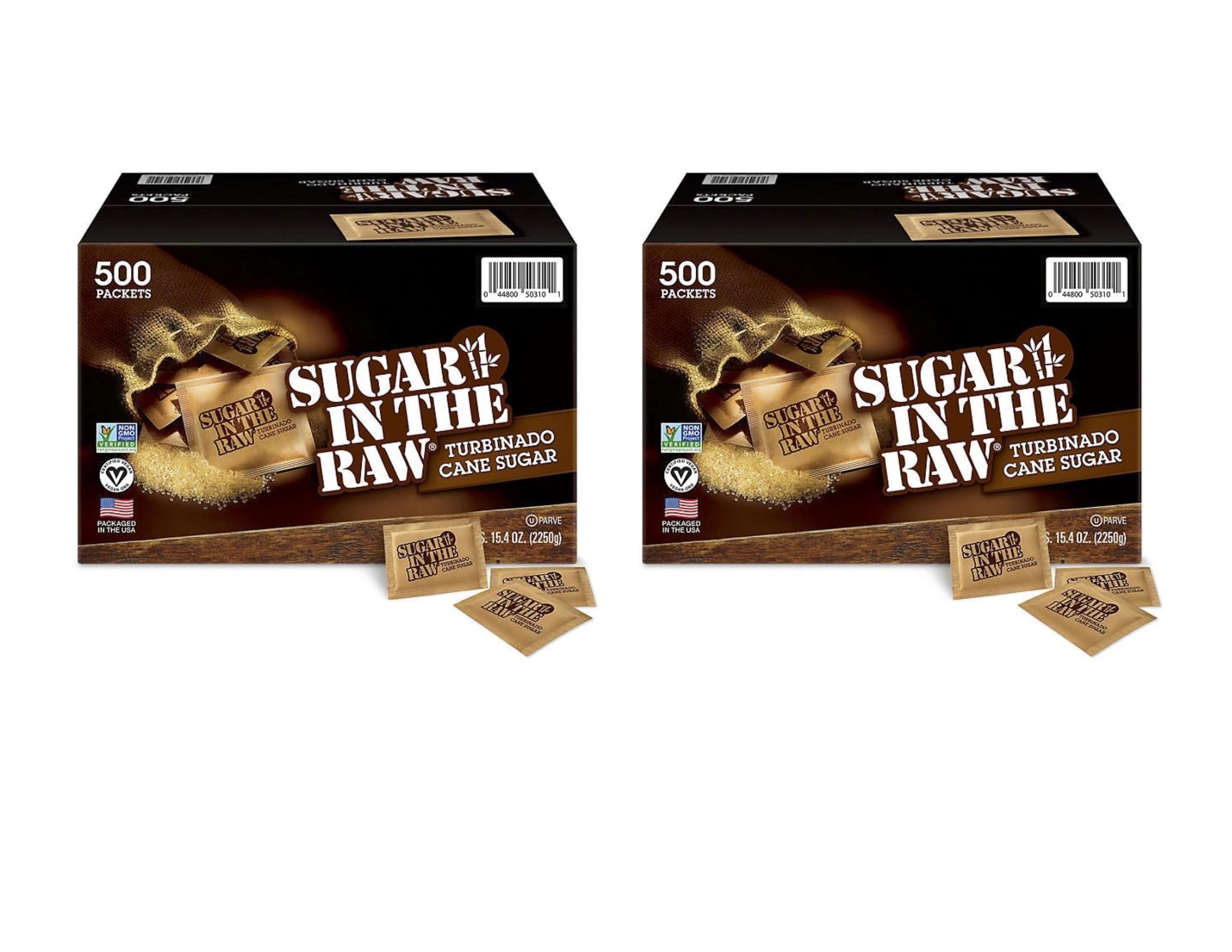 Amazon.com: Brown Sugar In The Raw 2 Count, 500 Single Packets Each,  Natural Sweetener for Drinks and Baking, Home, Office, Bar, Gift,  Restaurants and Stations : Grocery & Gourmet Food