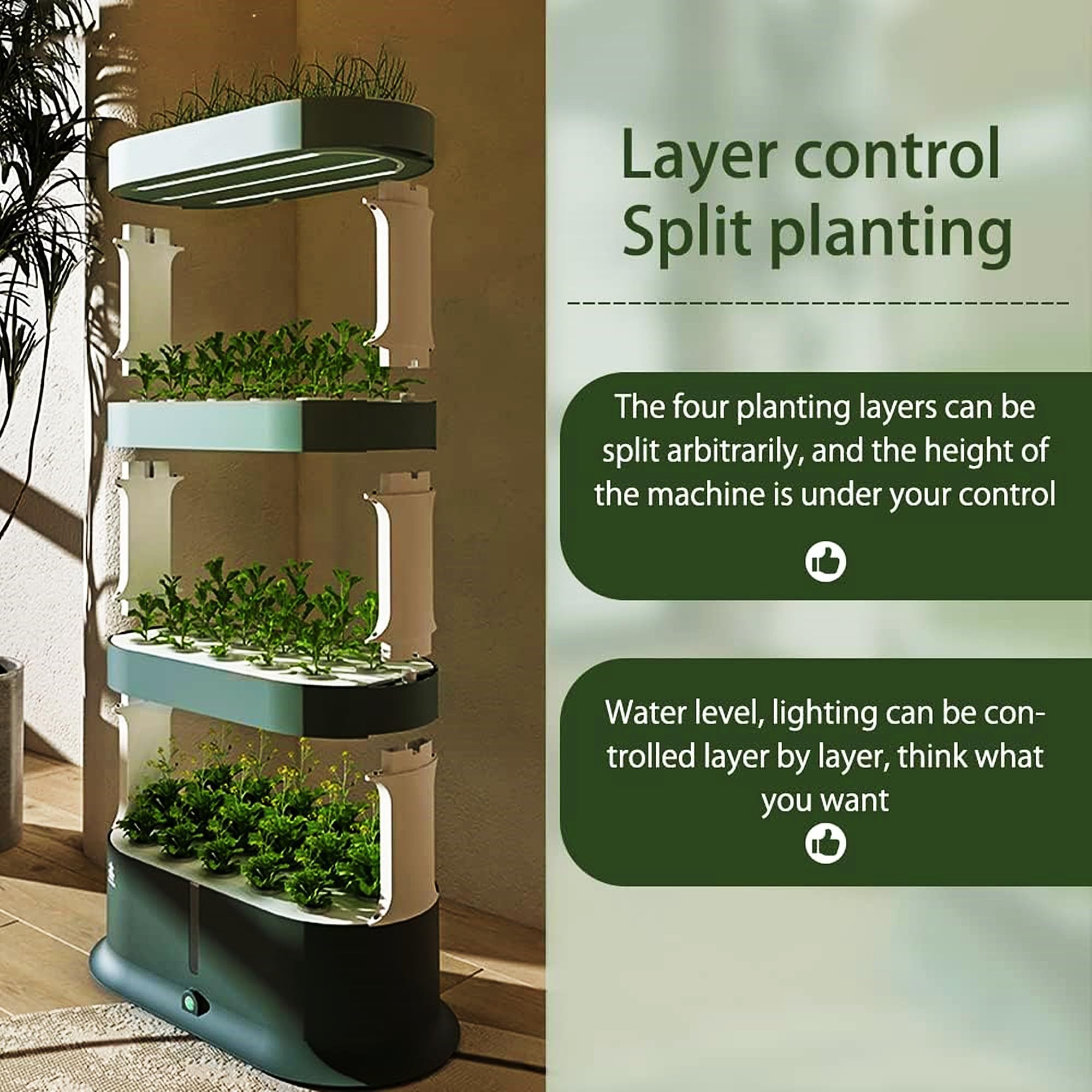 Kit de culture hydroponique avec lampe de croissance LED et cycle d'eau intelligent, jardin vertical intérieur pour germination de plantes, herbes et légumes