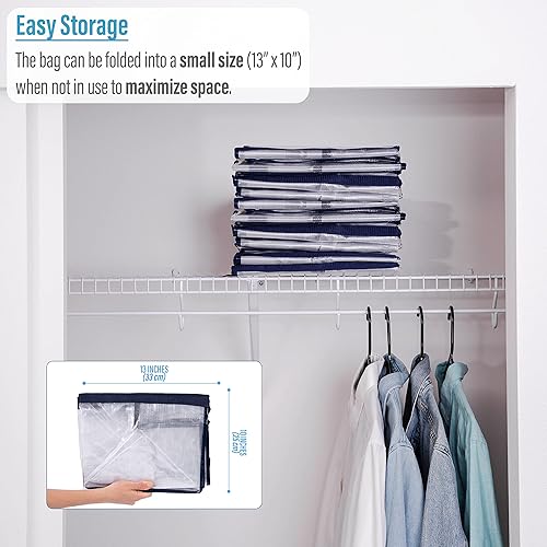 Miniatura 7 de VENO Paquete de 6 bolsas de mudanza y cubos grandes de almacenamiento de Navidad con tapas. Embalaje esencial para suministros universitarios.