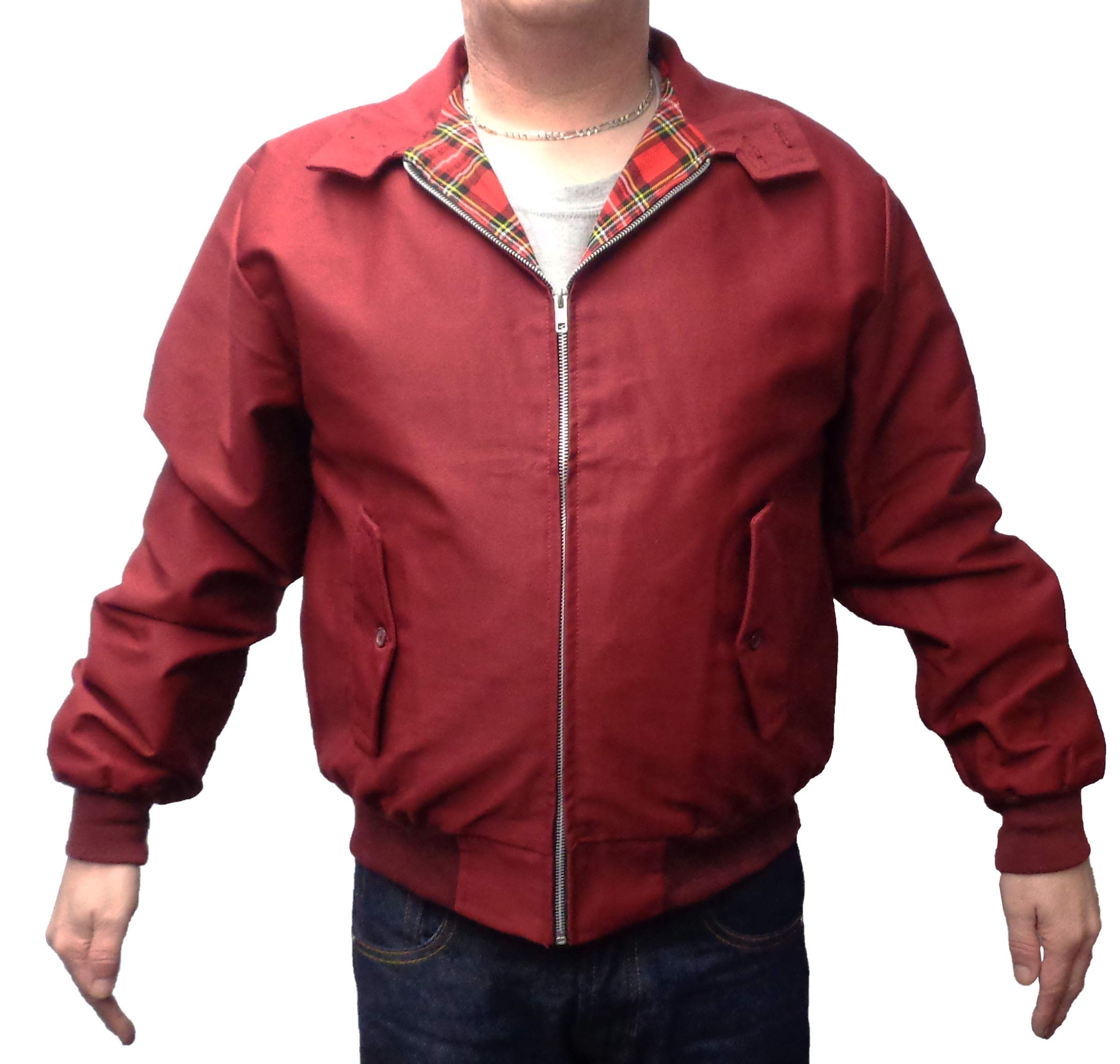 Mazeys Mens Classic Harrington Jackets (XXX Large, Burgundy)