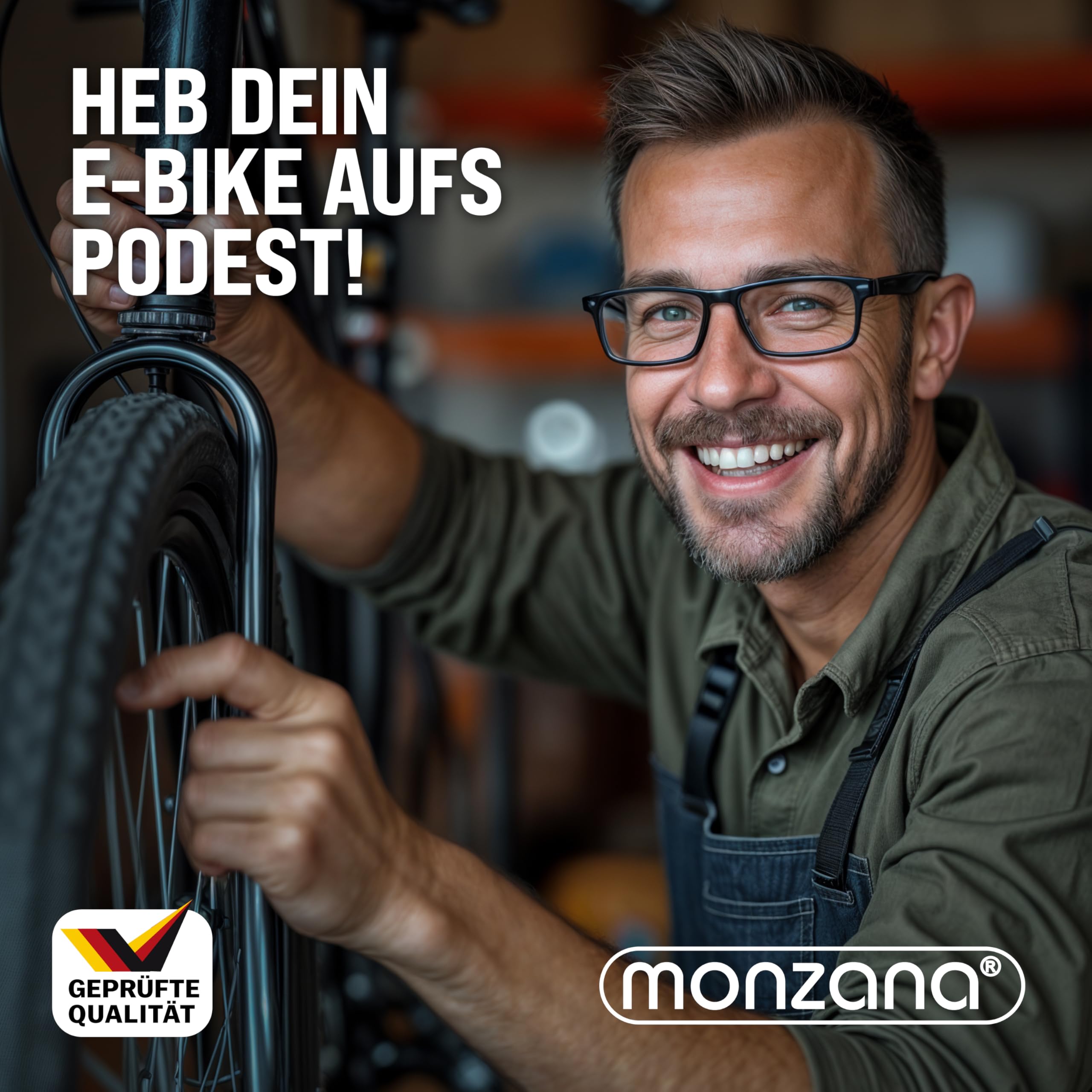 Monzana® Fahrradmontageständer Profi 50 kg für E-Bike Tragetasche Reifenheber Werkzeugablage Stahl klappbar höhenverstellbar Reparaturständer Fahrrad