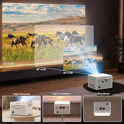 Miniatura 5 de Proyector 4K con WiFi y Bluetooth, proyector de películas