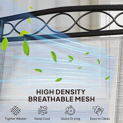 Miniatura 5 de Outsunny Juego de 4 muebles de comedor para patio al aire libre, 2 sillas plegables, paraguas de ángulo ajustable, mesa de comedor de vidrio