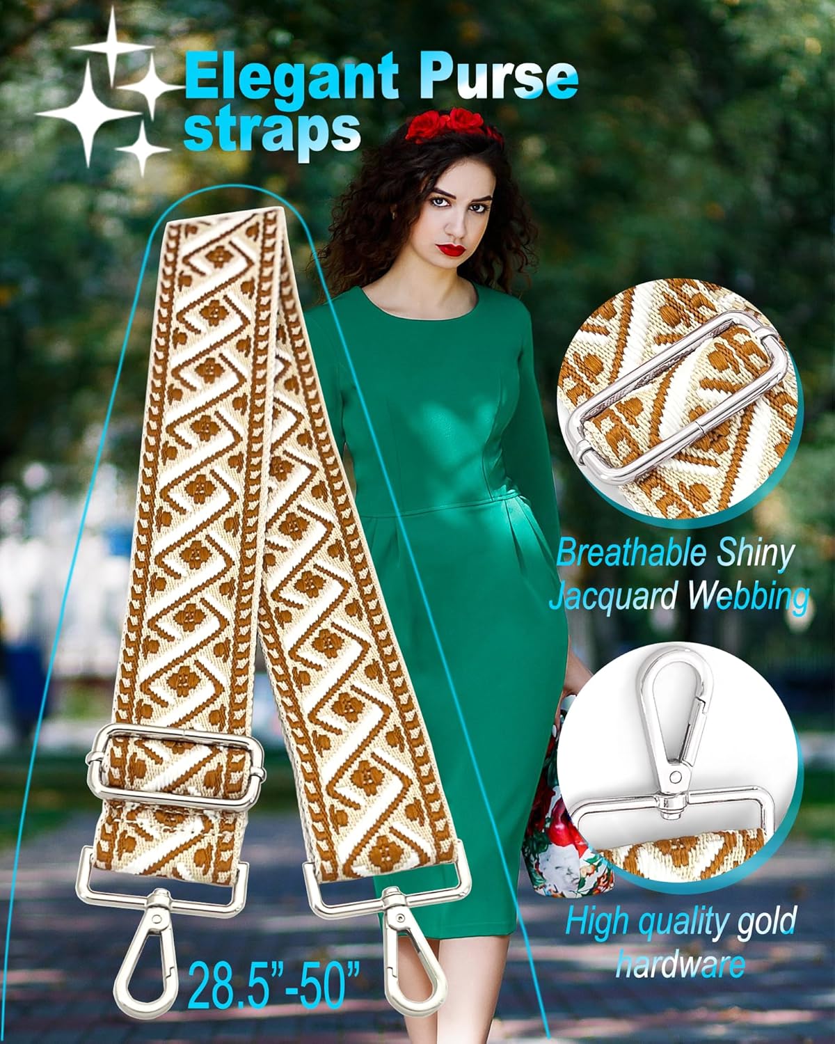 Silvery Purse Straps Replacement Crossbody - Guitar Strap for Purse Crossbody - Image 4