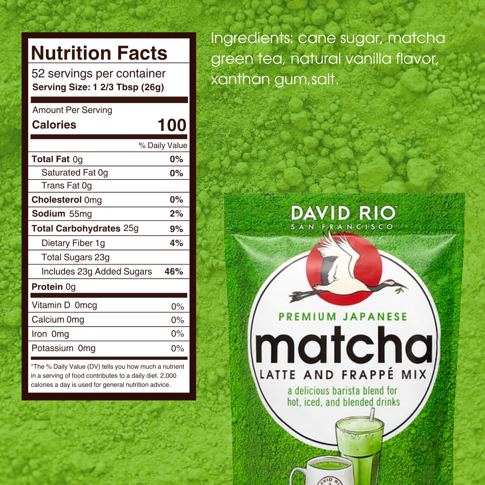 David Rio - großer Beutel - Frappé Matcha (1361 g)