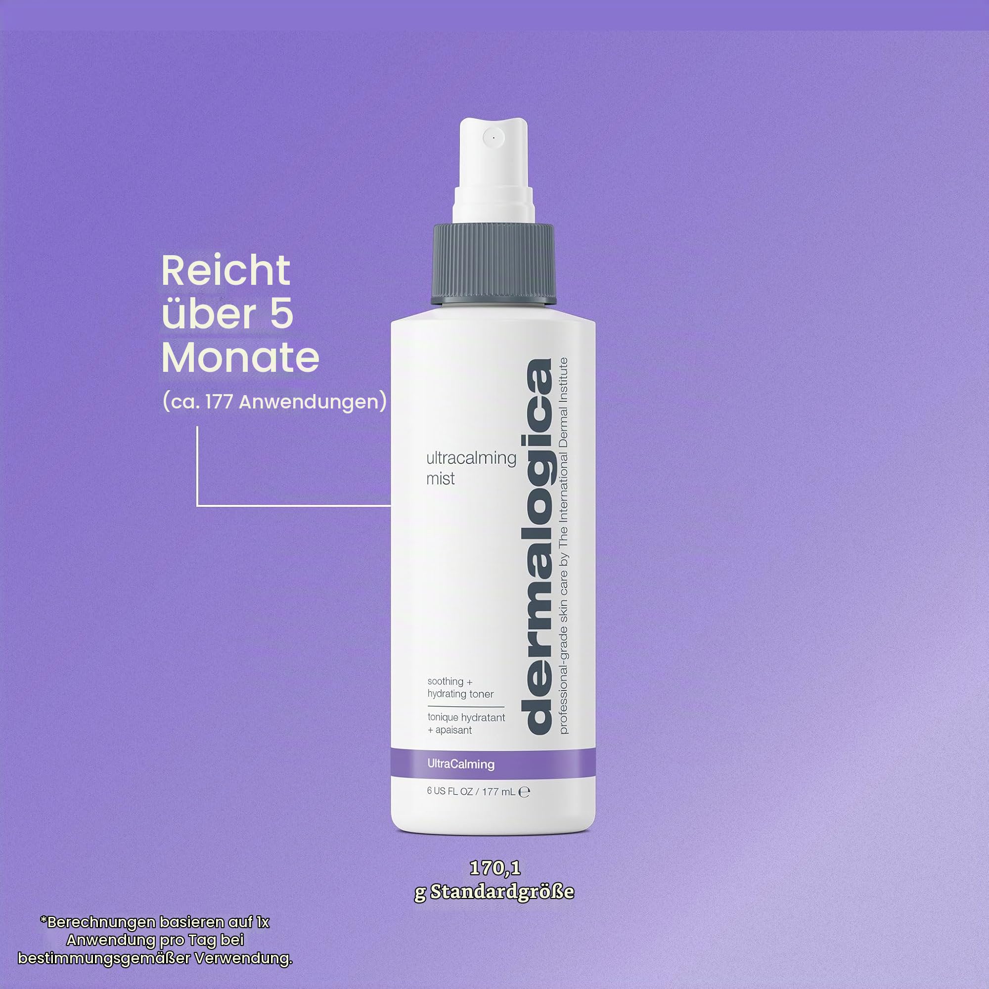 Dermalogica Ultra Calming Mist - Gesichtsspray für langanhaltende Feuchtigkeit. Beruhigt die gereizte Haut mit Haferextrakt & Aloe Vera, reduziert Rötungen. | Beruhigender feuchtigkeitsspendender Nebel, der Rötungen und Beschwerden lindert, mit Aloe, Hafe