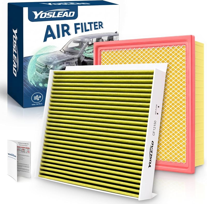 Kit de Filtros de Ar do Motor e do Ar-Condicionado Yoslead para Ford Expedition – 2 unidades