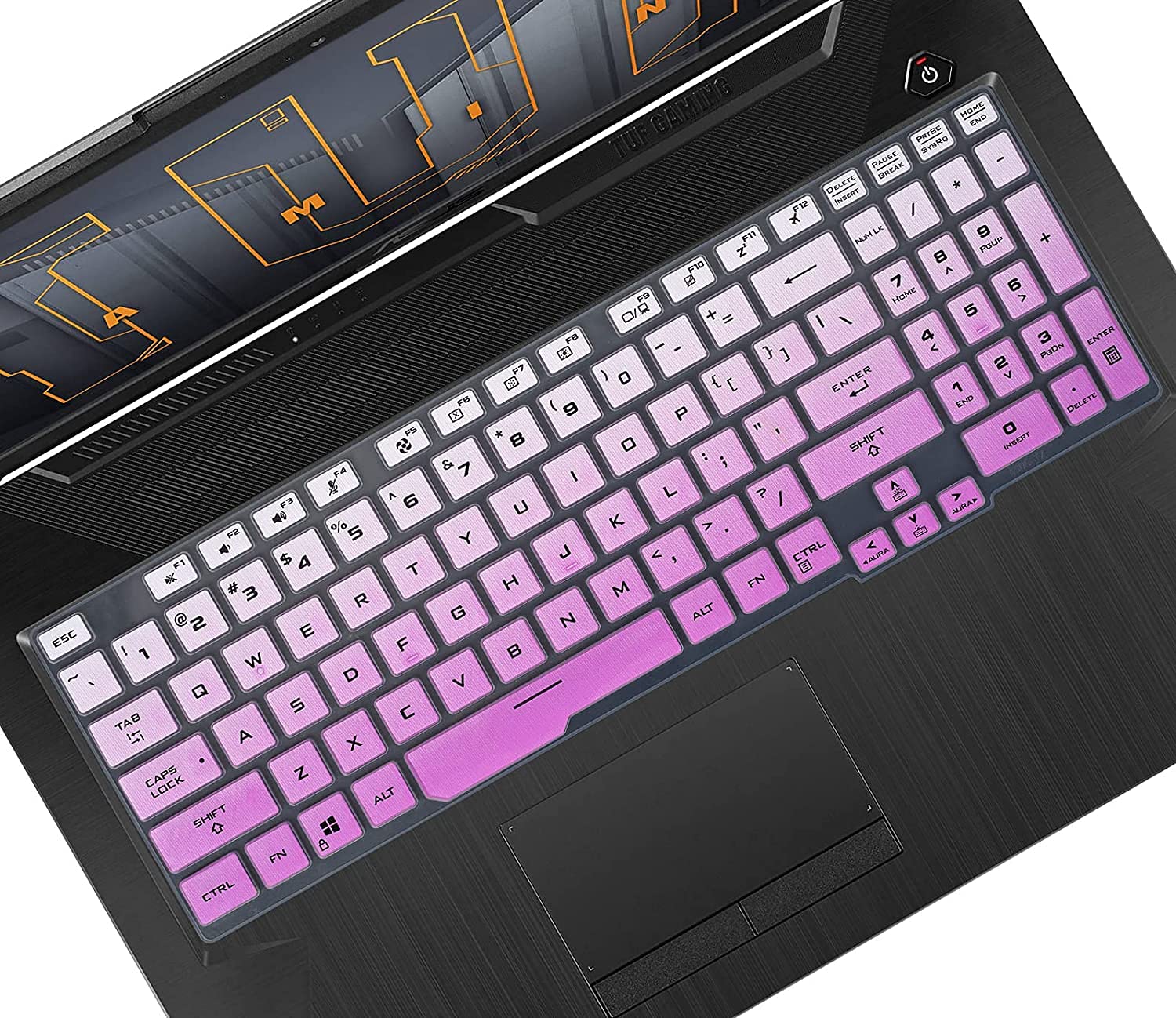 Justec Keyboard Cover Fit with ASUS TUF Gaming A15 TUF506 TUF506IV TUF506IU FA506 FA506IH FA506II, TUF Gaming F17 FX706 FX706LI, TUF Gaming A17 TUF706 TUF706IU TUF706IH Series - Gradient Purple