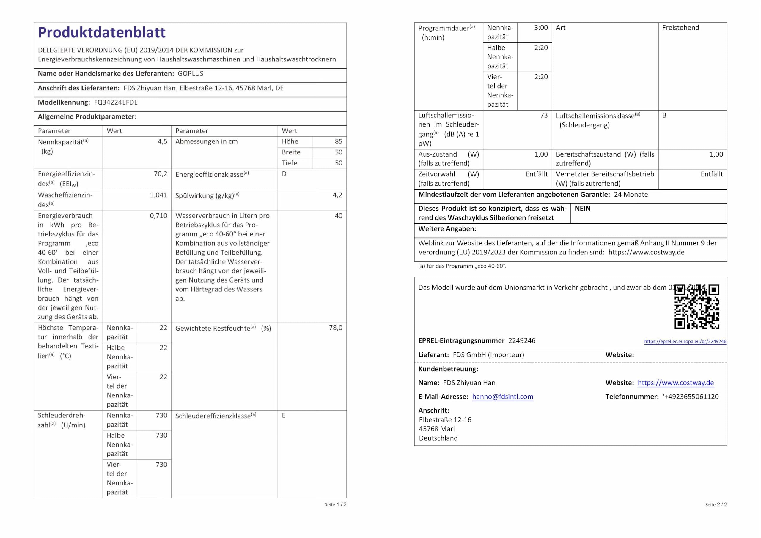 GOPLUS Waschmaschine Vollautomat 4,5 KG, Waschvollautomat mit Schleuder, 10 Programme, LED Dispaly, inkl. Ablaufpumpe, Toplader Waschmaschine ideal für Apartments und Wohnmobile, 50 x 50 x 85 cm