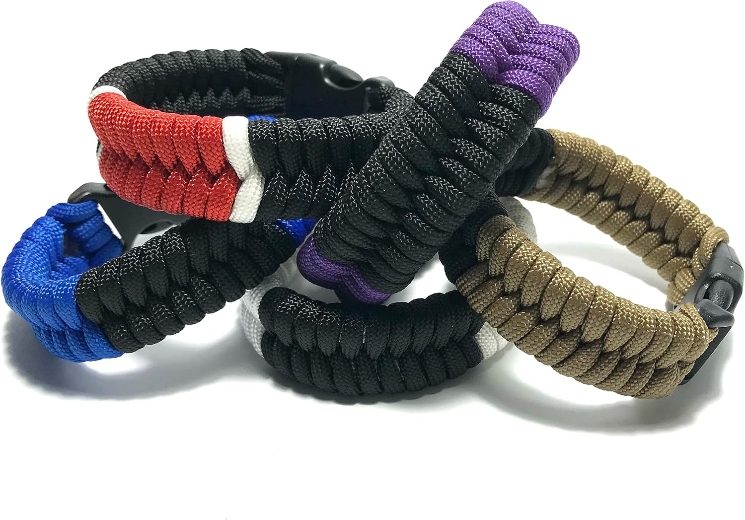 BJJ Belt Bracelet, Jiu Jitsu Gifts for Men and Women, Paracord Martial Arts Accessory (White, Blue, Purple, Brown, Black)