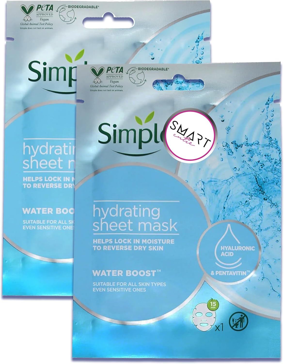 2x Simple Hydrating Sheet Mask – Bundled by Smart Cutie