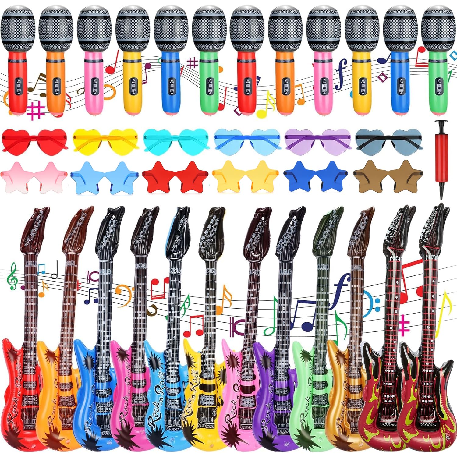 Instruments gonflables pour fête : l'astuce anti-ennui avec micros et guitares rock