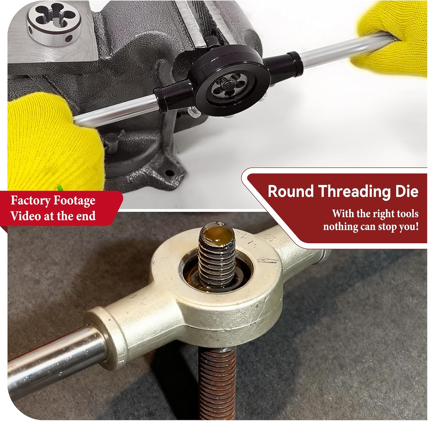 M10x1.0 Tap and Die Set, Metric Right Hand M10 x 1.0 Tap Die Set, M10 x 1 High-Speed Steel Thread Milling Tap and Die Suitable for Various Metals